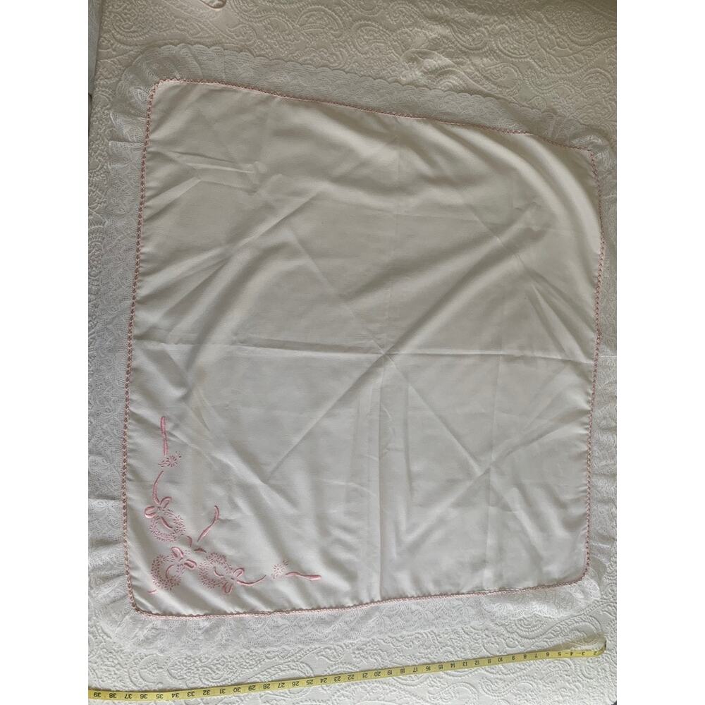 Heirloom Baby Blanket Vintage Keepsake Crib Nursery Gift Infant Lace Embroidered
